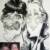 B&W couple caricature